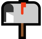 Open Mailbox with Raised Flag Emoji, Microsoft style
