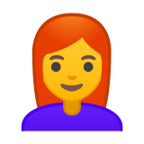 Woman: Red Hair Emoji, Google style