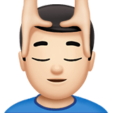 Man Getting Massage Emoji with Light Skin Tone, Apple style