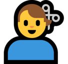 Man Getting Haircut Emoji, Microsoft style