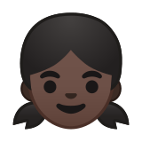 Girl Emoji with Dark Skin Tone, Google style