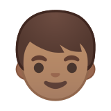 Boy Emoji with Medium Skin Tone, Google style