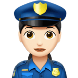 Woman Police Officer Emoji with Light Skin Tone, Apple style