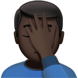 Person Facepalming Emoji with Dark Skin Tone, Apple style
