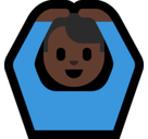 Man Gesturing Ok Emoji with Dark Skin Tone, Microsoft style
