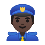 Police Officer Emoji with Dark Skin Tone, Google style