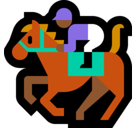 Horse Racing Emoji with Medium-Dark Skin Tone, Microsoft style