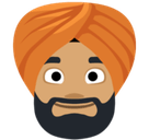 Person Wearing Turban Emoji with Medium Skin Tone, Facebook style