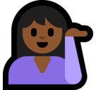 Person Tipping Hand Emoji with Medium-Dark Skin Tone, Microsoft style