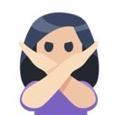 Woman Gesturing No Emoji with Light Skin Tone, Facebook style