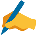 Writing Hand Emoji, Google style