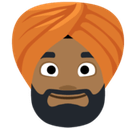 Person Wearing Turban Emoji with Medium-Dark Skin Tone, Facebook style