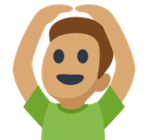 Man Gesturing Ok Emoji with Medium Skin Tone, Facebook style
