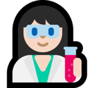 Woman Scientist Emoji with Light Skin Tone, Microsoft style