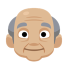 Old Man Emoji with Medium-Light Skin Tone, Facebook style