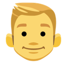 Blond-Haired Man Emoji, Facebook style