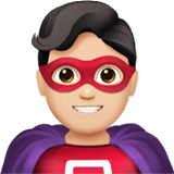 Man Superhero Emoji with Light Skin Tone, Apple style