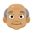 Old Man Emoji with Medium Skin Tone, Facebook style