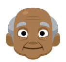 Old Man Emoji with Medium-Dark Skin Tone, Facebook style