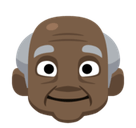 Old Man Emoji with Dark Skin Tone, Facebook style