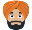 Person Wearing Turban Emoji with Medium-Light Skin Tone, Facebook style
