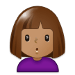 Woman Pouting Emoji with Medium Skin Tone, Samsung style