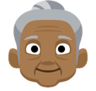 Old Woman Emoji with Medium-Dark Skin Tone, Facebook style