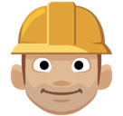 Construction Worker Emoji with Medium-Light Skin Tone, Facebook style