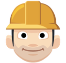 Construction Worker Emoji with Light Skin Tone, Facebook style