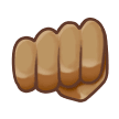 Oncoming Fist Emoji with Medium Skin Tone, Samsung style