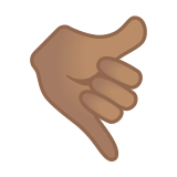 Call Me Hand Emoji with Medium Skin Tone, Google style