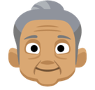 Old Woman Emoji with Medium Skin Tone, Facebook style