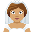 Bride with Veil Emoji with Medium Skin Tone, Facebook style