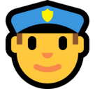 Man Police Officer Emoji, Microsoft style