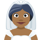 Bride with Veil Emoji with Medium-Dark Skin Tone, Facebook style
