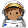 Man Astronaut Emoji with Medium Skin Tone, Samsung style
