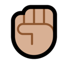 Raised Fist Emoji with Medium-Light Skin Tone, Microsoft style