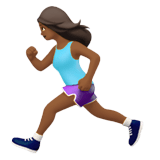Woman Running Emoji with Medium-Dark Skin Tone, Apple style