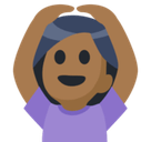 Woman Gesturing Ok Emoji with Medium-Dark Skin Tone, Facebook style