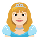 Princess Emoji with Light Skin Tone, Facebook style
