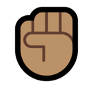Raised Fist Emoji with Medium Skin Tone, Microsoft style