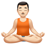 Man in Lotus Position Emoji with Light Skin Tone, Apple style