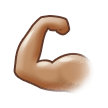 Flexed Biceps Emoji with Medium Skin Tone, Samsung style