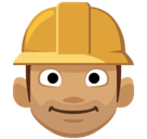 Construction Worker Emoji with Medium Skin Tone, Facebook style