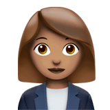 Woman Office Worker Emoji with Medium Skin Tone, Apple style