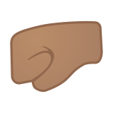 Left-Facing Fist Emoji with Medium Skin Tone, Google style