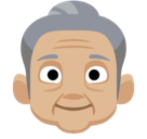 Old Woman Emoji with Medium-Light Skin Tone, Facebook style