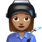 Woman Factory Worker Emoji with Medium Skin Tone, Apple style