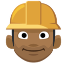 Construction Worker Emoji with Medium-Dark Skin Tone, Facebook style