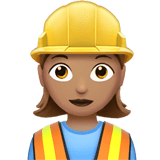 Woman Construction Worker Emoji with Medium Skin Tone, Apple style
